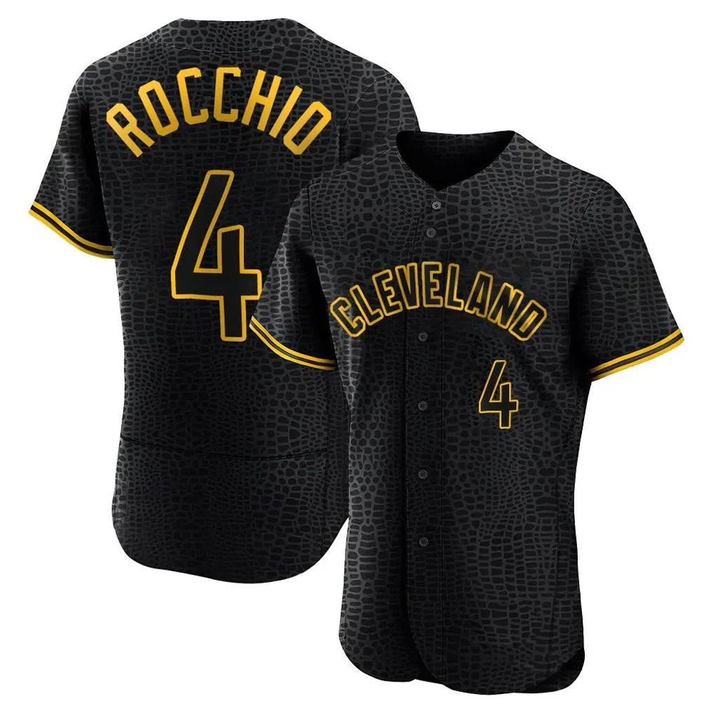 Seanshop C.Guardians #4 Brayan Rocchio Player Black Snake Skin City Limited Elite Home Stitched Jerseys