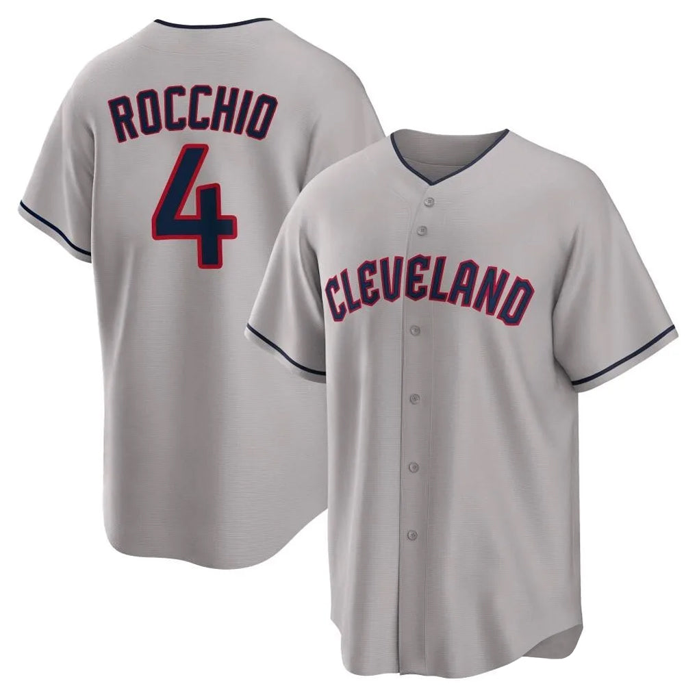 Seanshop C.Guardians #4 Brayan Rocchio Player Gray Game Home Stitched Jerseys