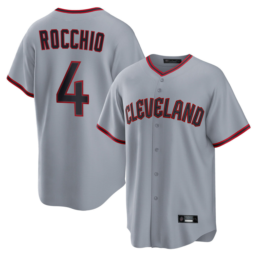 Seanshop C.Guardians #4 Brayan Rocchio Player Gray Home Game Stitched Jerseys