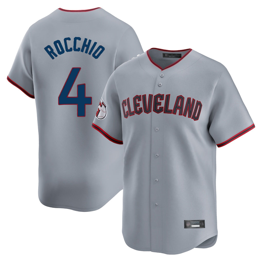Seanshop C.Guardians #4 Brayan Rocchio Player Gray Road Limited Home Game Stitched Jerseys