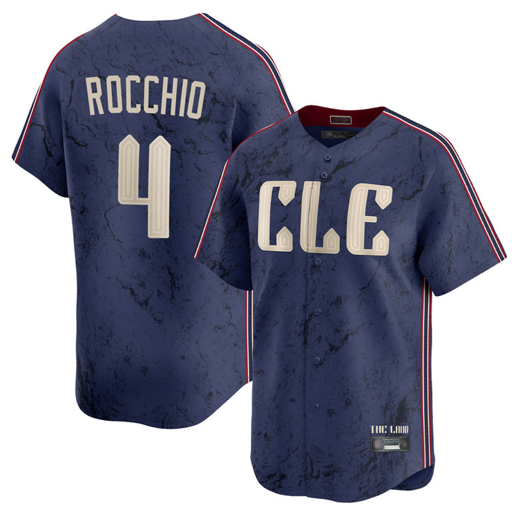 Seanshop C.Guardians #4 Brayan Rocchio Player Navy City Connect Limited Home Stitched Jerseys