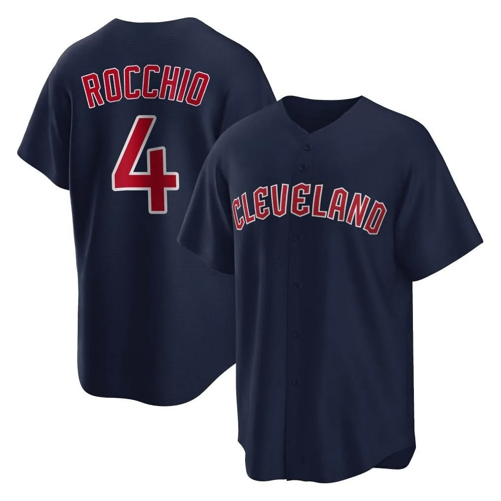 Seanshop C.Guardians #4 Brayan Rocchio Player Navy Game Home Stitched Jerseys