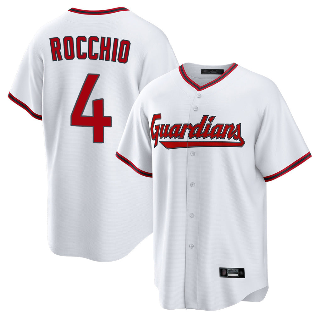 Seanshop C.Guardians #4 Brayan Rocchio Player White Game Home Stitched Jerseys