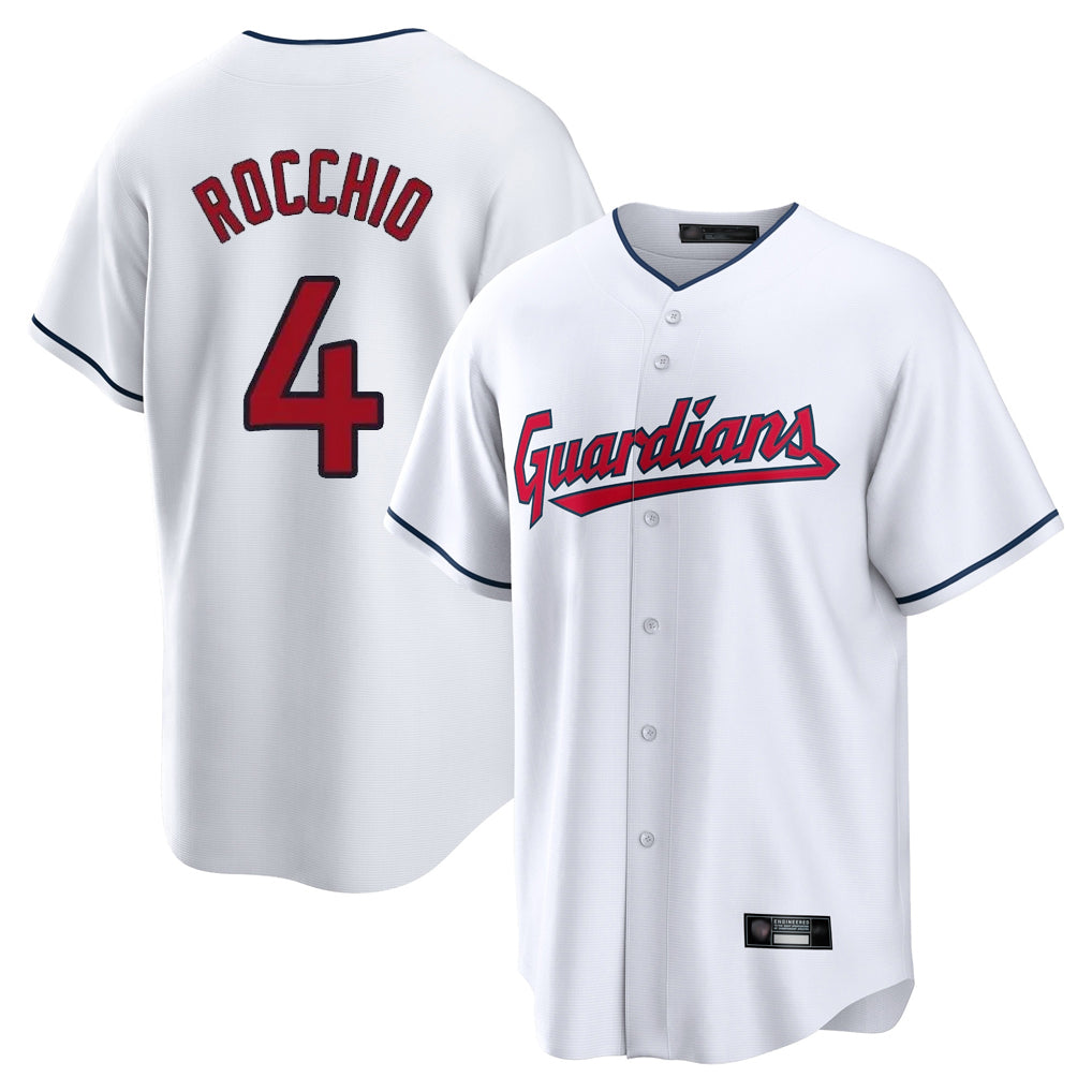 Seanshop C.Guardians #4 Brayan Rocchio Player White Home Game Stitched Jerseys
