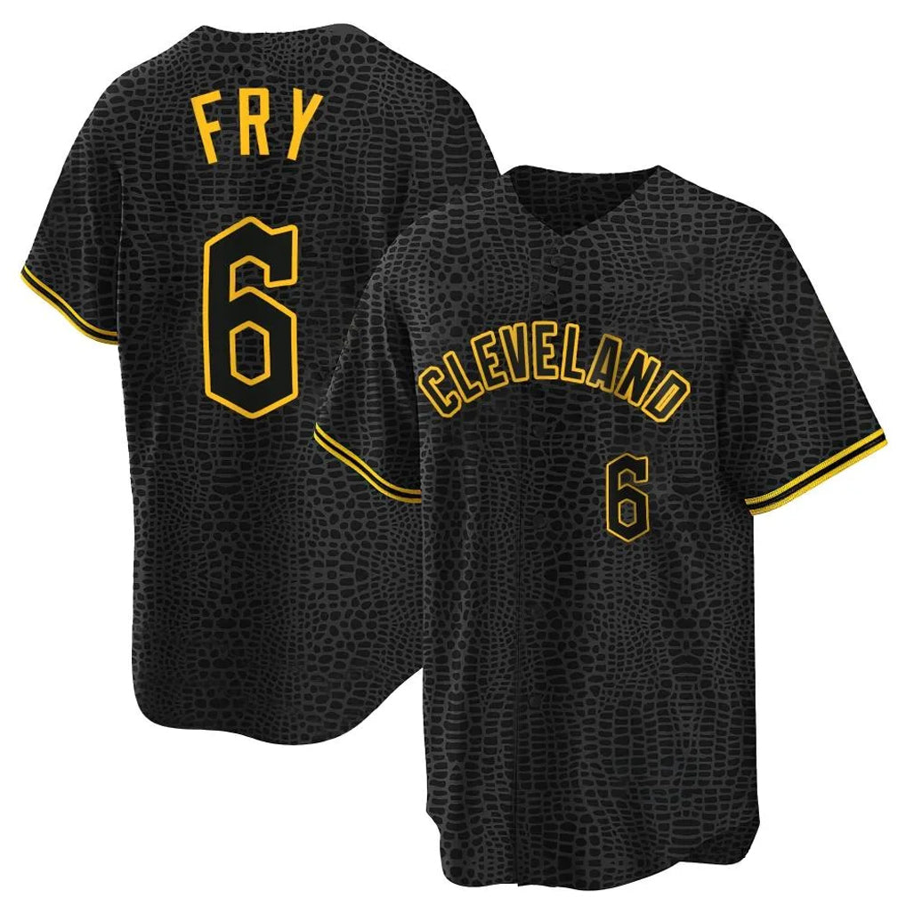 Seanshop C.Guardians #6 David Fry Player Black Snake Skin City Home Game Stitched Jerseys