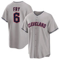 Seanshop C.Guardians #6 David Fry Player Gray Game Home Stitched Jerseys