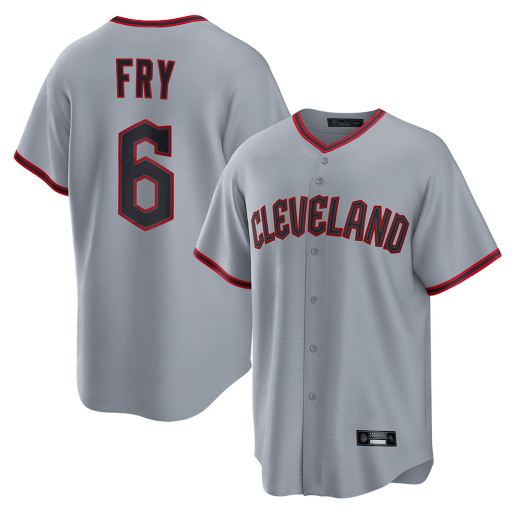 Seanshop C.Guardians #6 David Fry Player Gray Home Game Stitched Jerseys