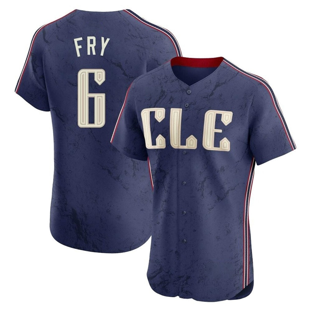 Seanshop C.Guardians #6 David Fry Player Navy City Connect Limited Elite Home Stitched Jerseys
