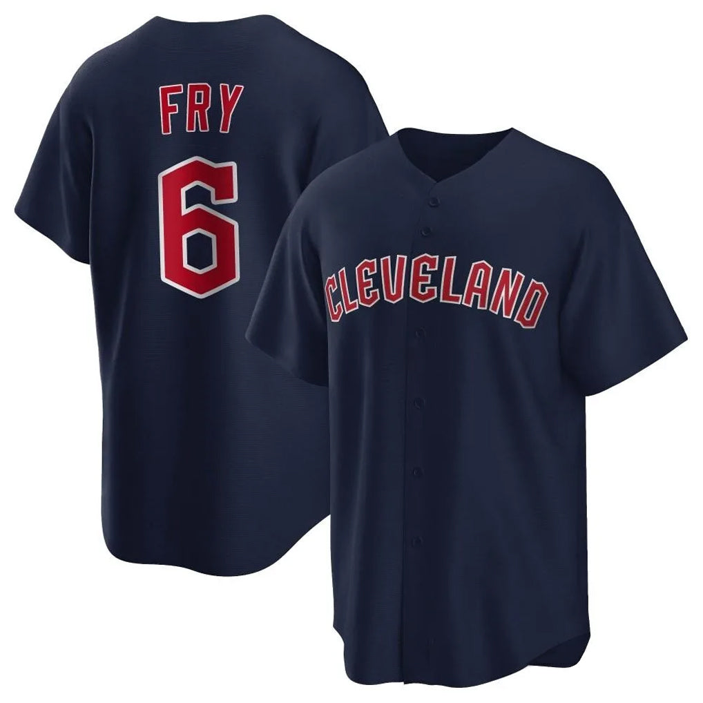 Seanshop C.Guardians #6 David Fry Player Navy Game Home Stitched Jerseys
