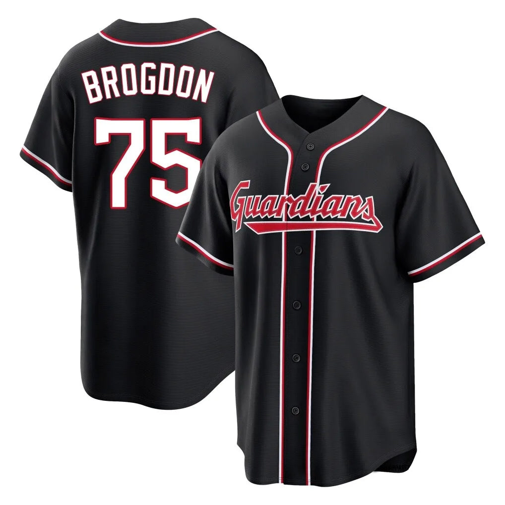 Seanshop C.Guardians #75 Connor Brogdon Player Black Fashion Out Home Game Stitched Jerseys
