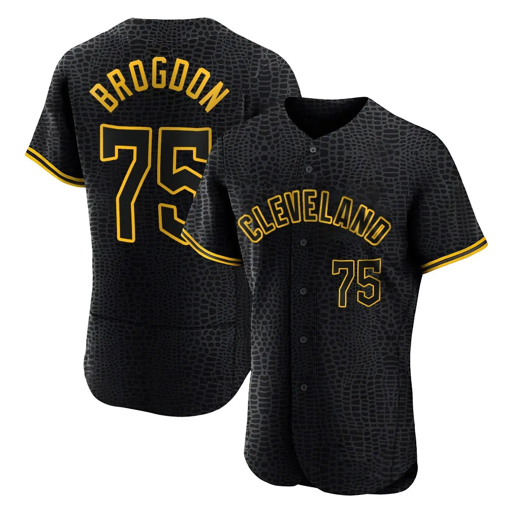 Seanshop C.Guardians #75 Connor Brogdon Player Black Snake Skin City Limited Elite Home Stitched Jerseys