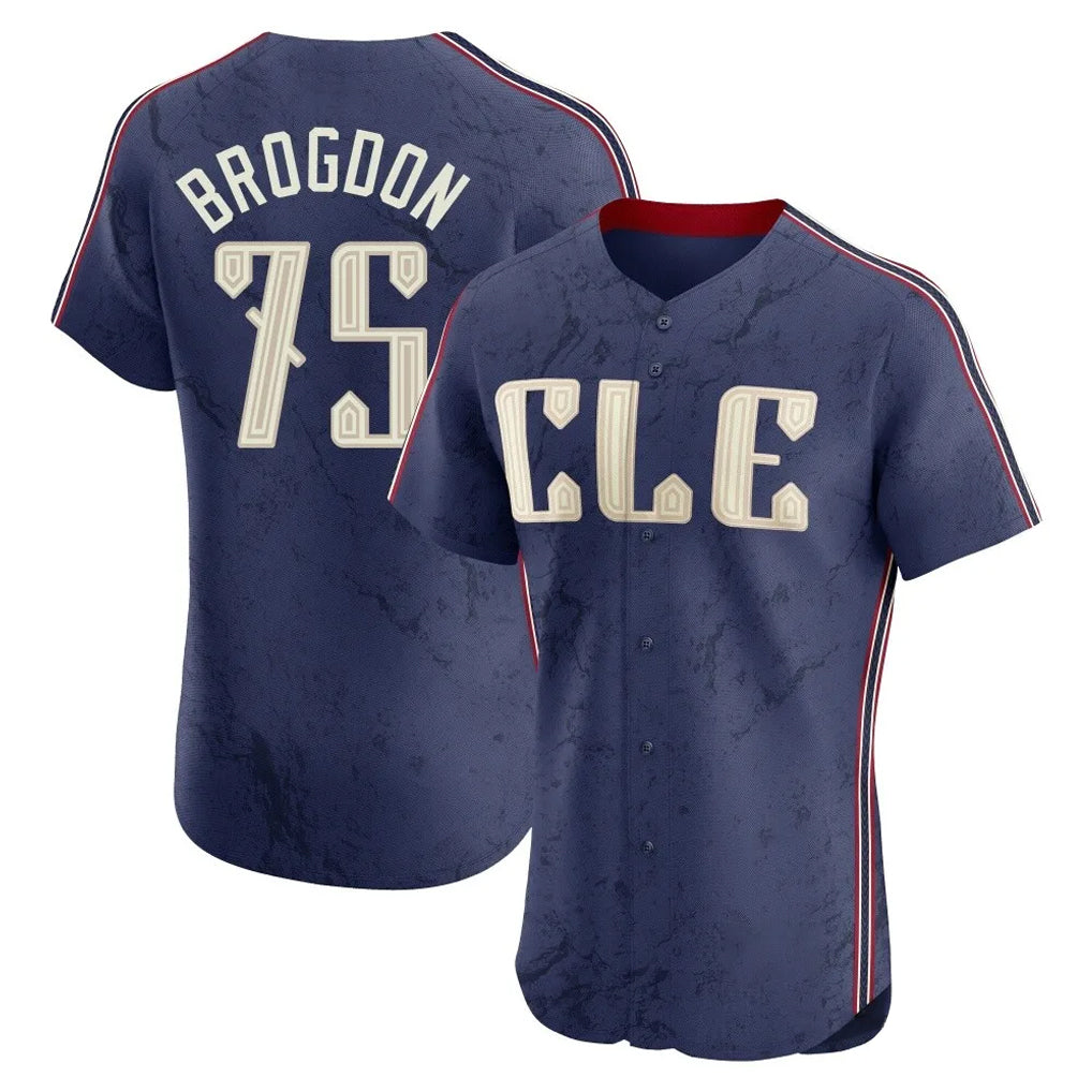 Seanshop C.Guardians #75 Connor Brogdon Player Navy City Connect Limited Elite Home Stitched Jerseys
