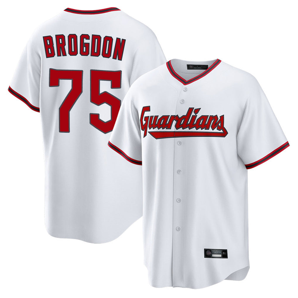 Seanshop C.Guardians #75 Connor Brogdon Player White Game Home Stitched Jerseys