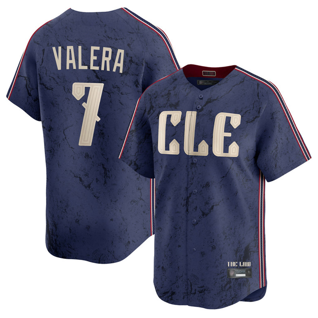 Seanshop C.Guardians #7 George Valera Player Navy City Connect Limited Home Stitched Jerseys