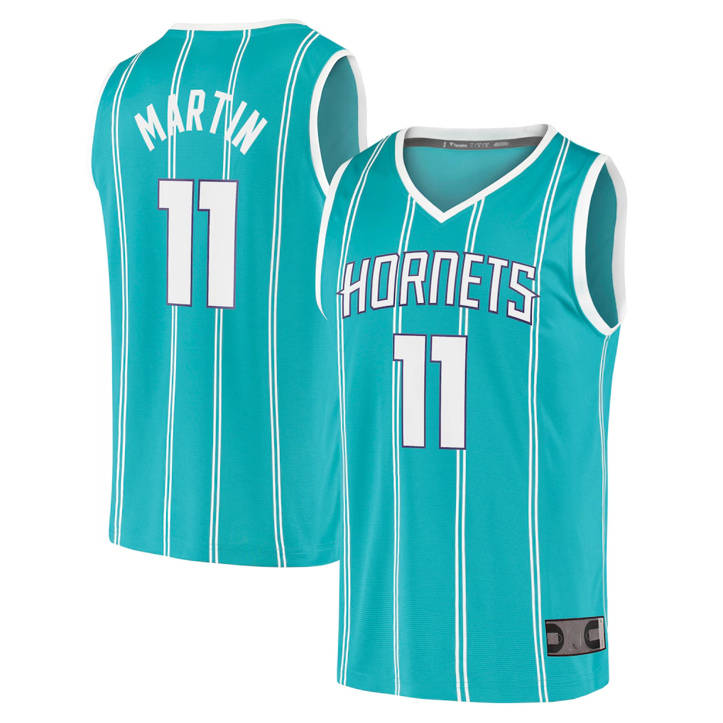 Seanshop C.Hornets #11 Cody Martin Teal Fast Break Replica Jerseys - Icon Edition