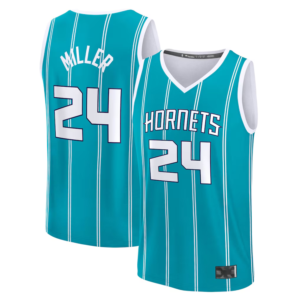 Seanshop C.Hornets #24 Brandon Miller Teal Fast Break Replica Jerseys - Icon Edition