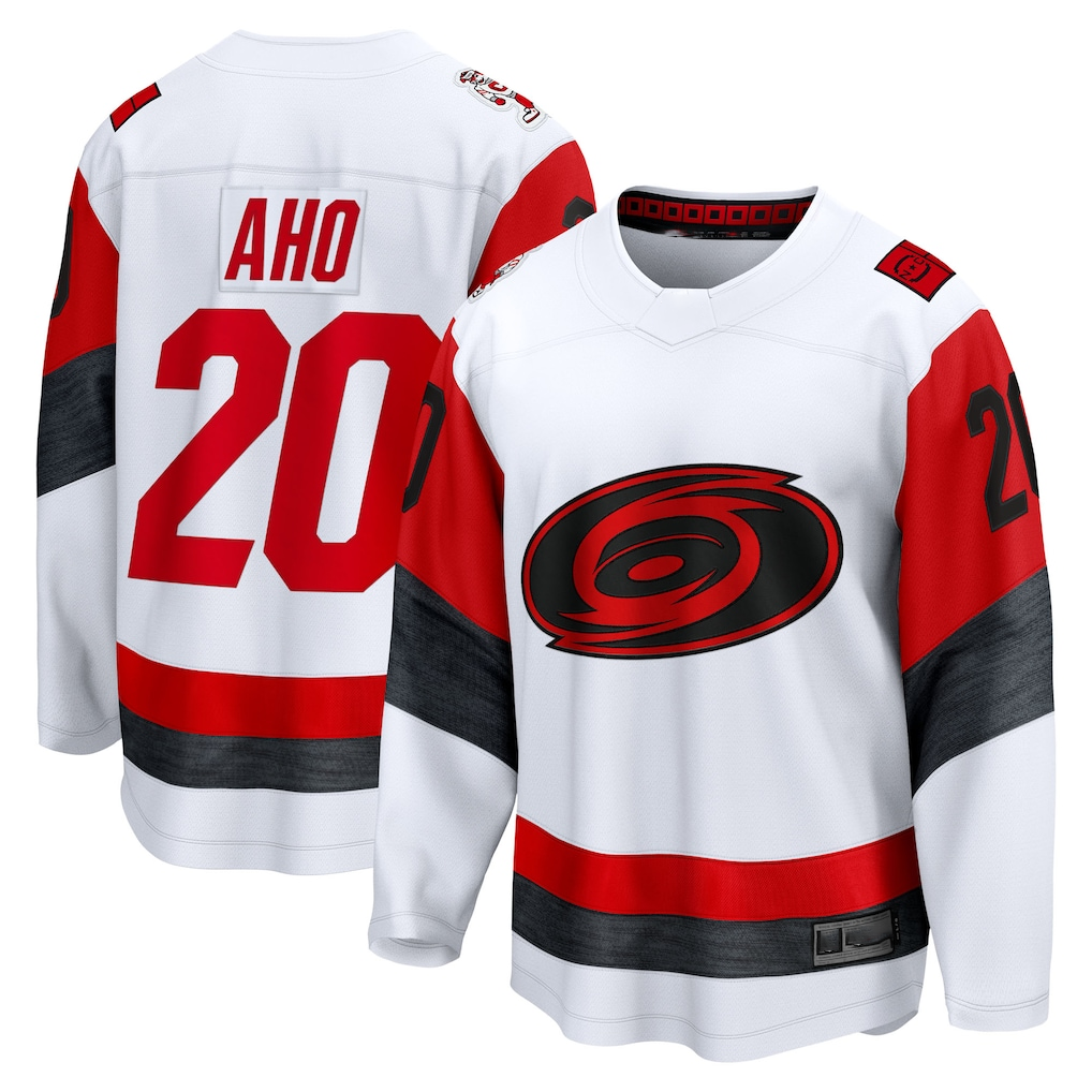 Seanshop C.Hurricanes #20 Sebastian Aho White Away Breakaway Stitched Jerseys