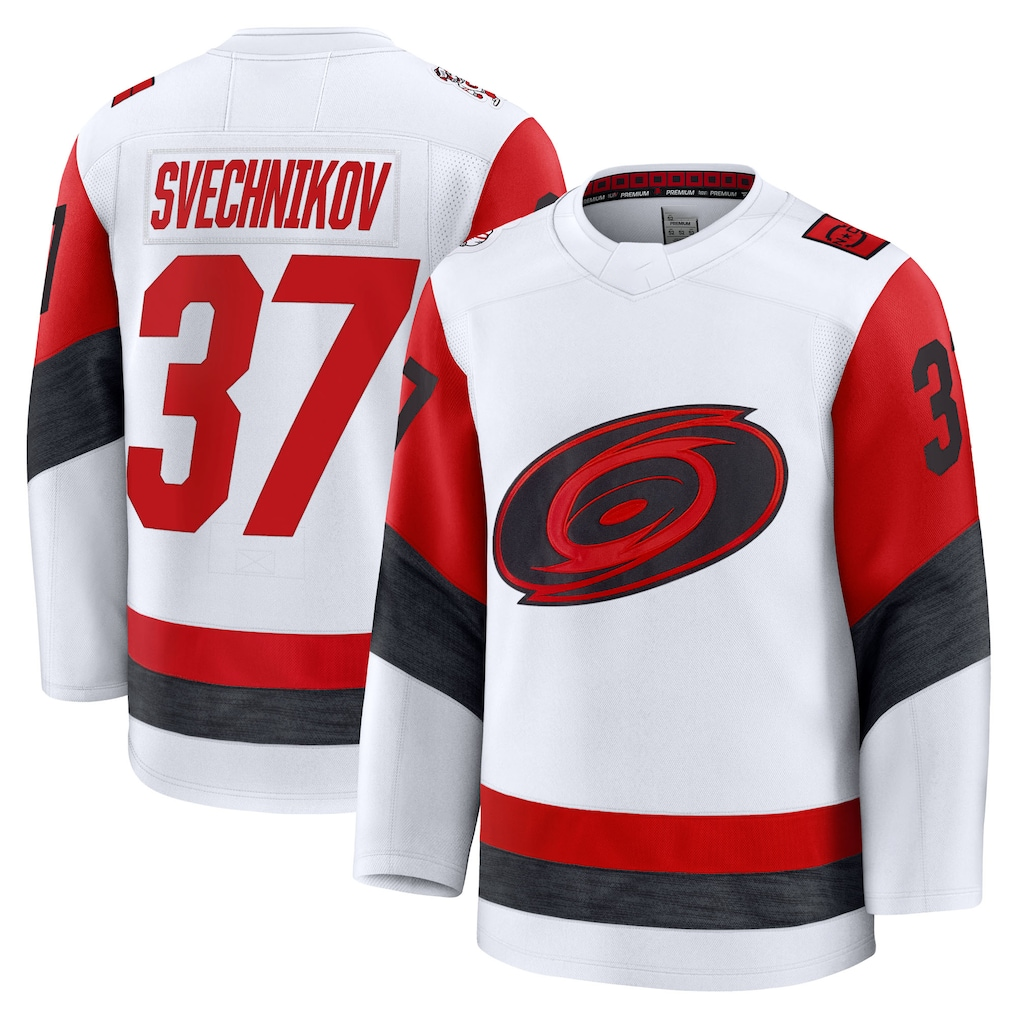 Seanshop C.Hurricanes #37 Andrei Svechnikov White Away Premium Stitched Jerseys