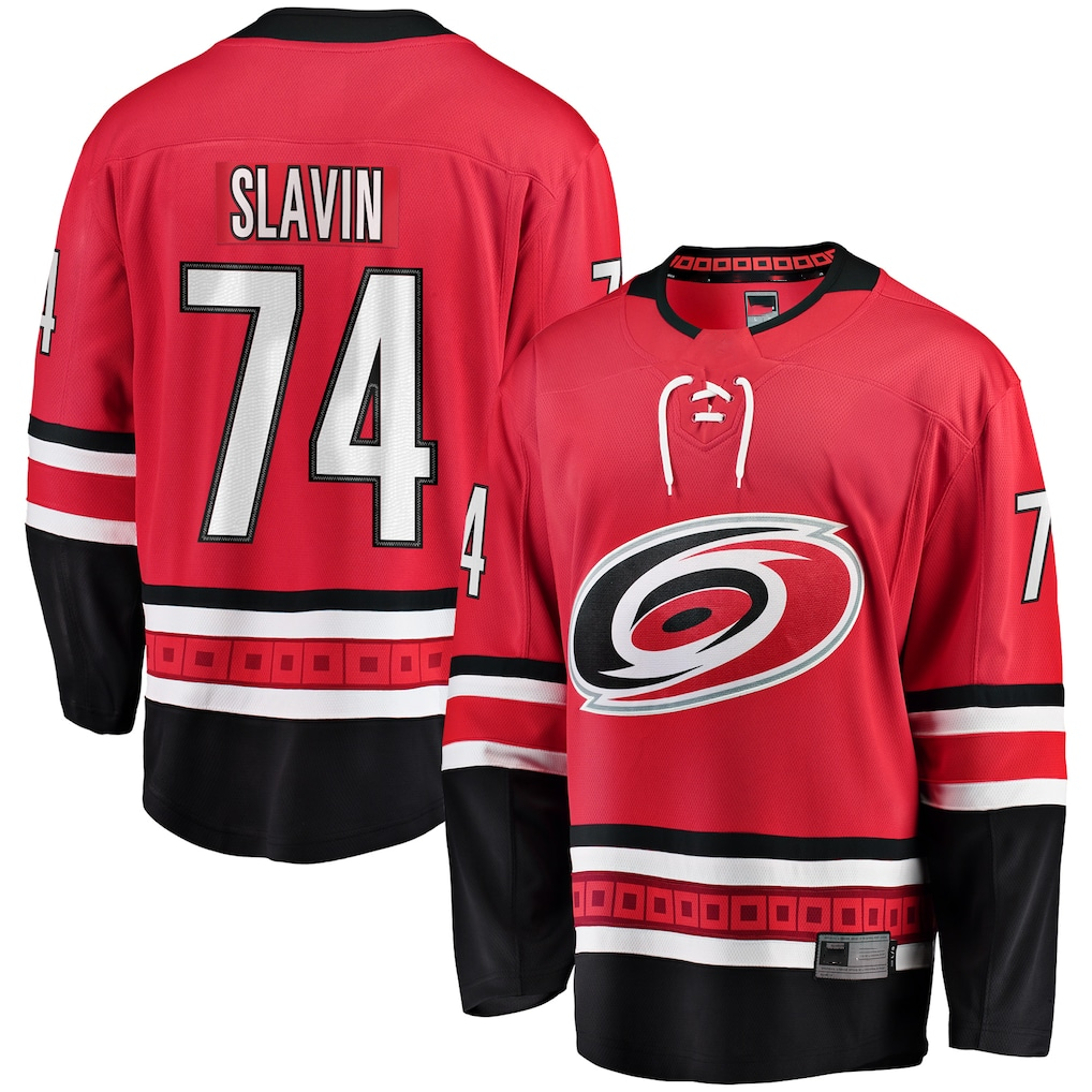 Seanshop C.Hurricanes #74 Jaccob Slavin Red Alternate Breakaway Player Stitched Jerseys