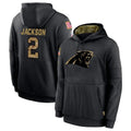 Seanshop C.Panthers #2 Michael Jackson Player Black Salute to Service Pullover Hoodies Limited Game Stitched Jerseys