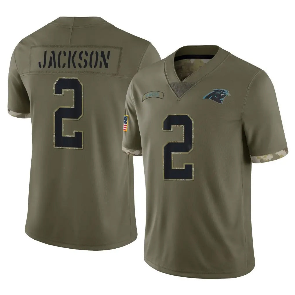 Seanshop C.Panthers #2 Michael Jackson Player Olive Salute to Service Game Stitched Jerseys