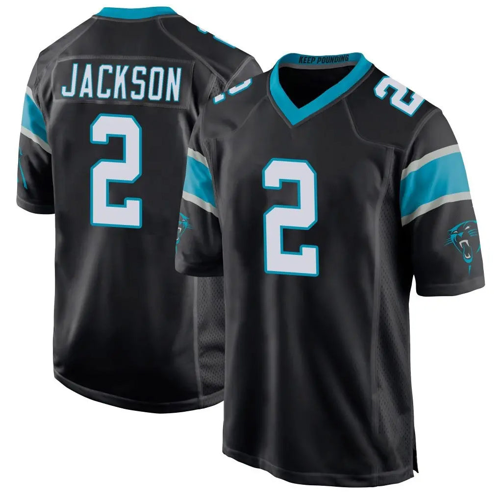 Seanshop C.Panthers #2 Mike Jackson Player Black Game Stitched Jerseys