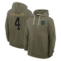 Seanshop C.Panthers #4 Tetairoa McMillan Player Olive Salute to Service Hoodies Game Stitched Jerseys