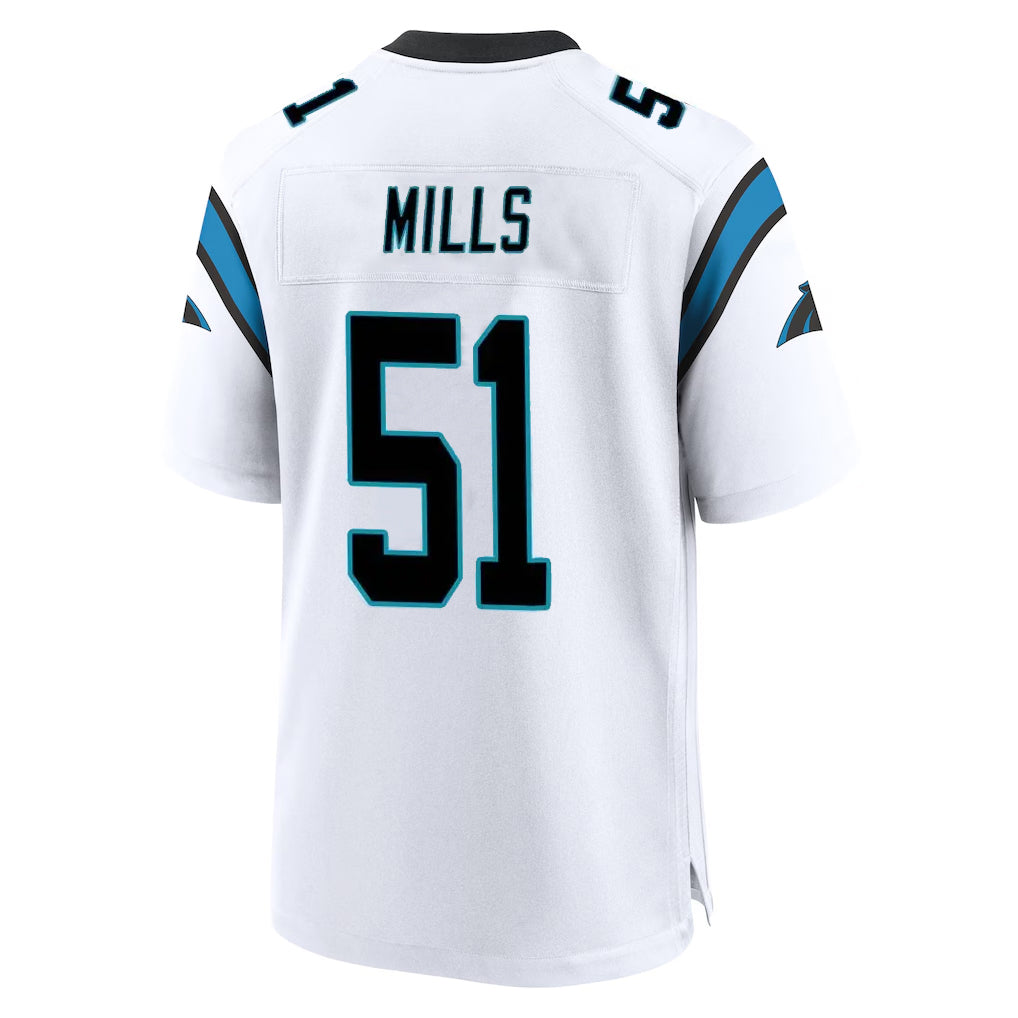 Seanshop C.Panthers #51 Sam Mills Player White Home Game Stitched Jerseys