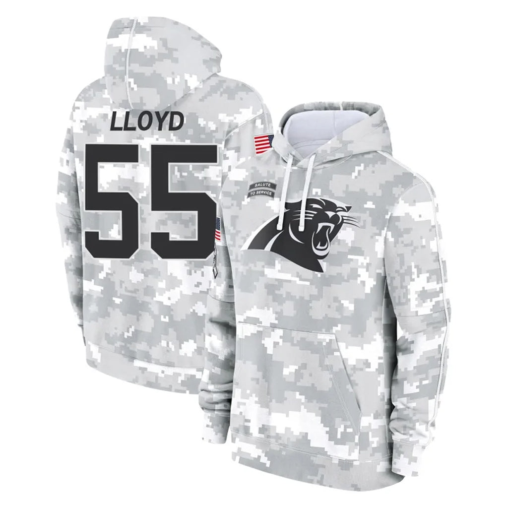 Seanshop C.Panthers #55 Devin Lloyd Player Arctic Camo Salute to Service Pullover Hoodies Limited Game Stitched Jerseys