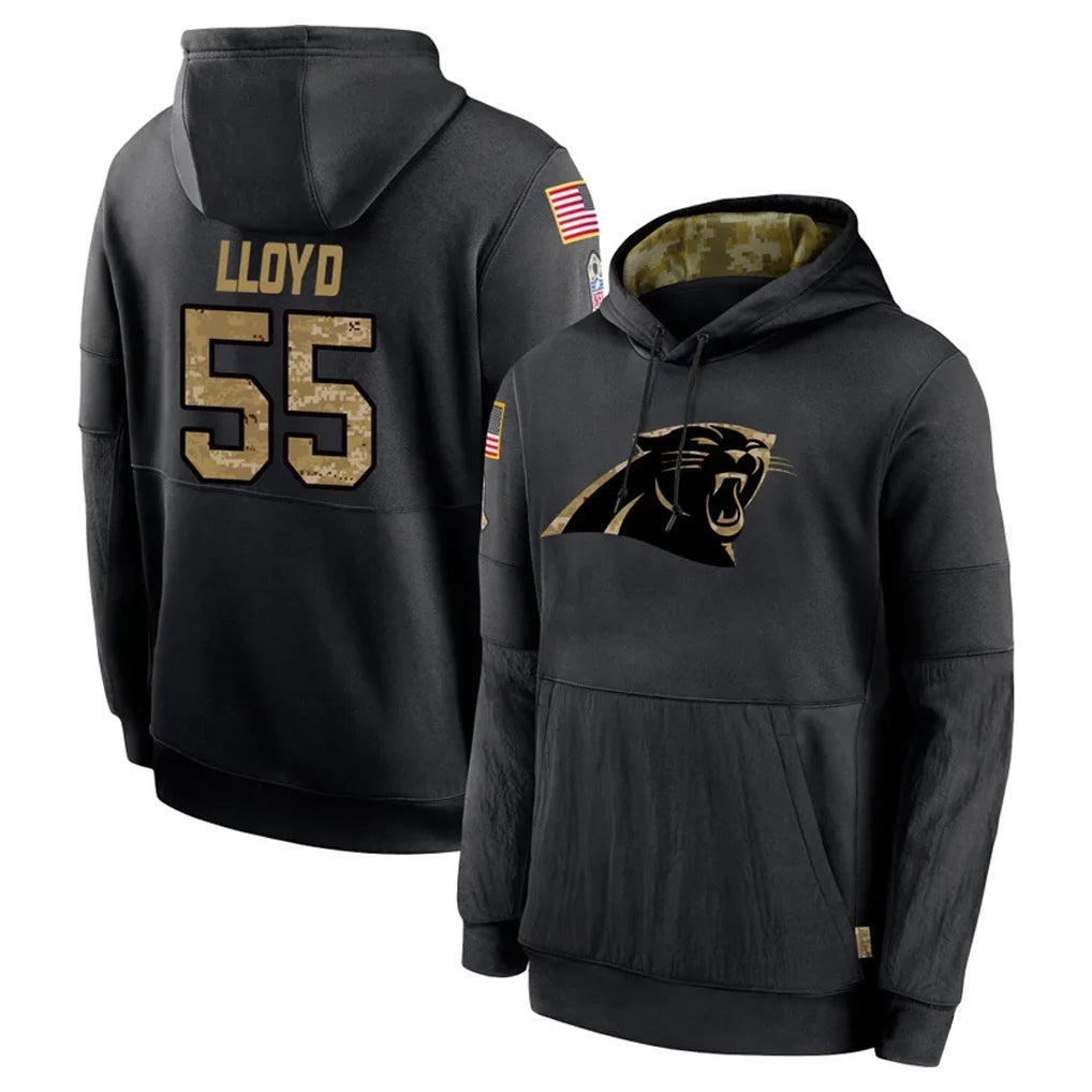 Seanshop C.Panthers #55 Devin Lloyd Player Black Salute to Service Pullover Hoodies Limited Game Stitched Jerseys