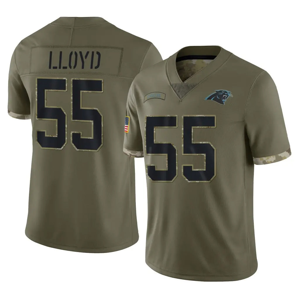 Seanshop C.Panthers #55 Devin Lloyd Player Olive Salute to Service Game Stitched Jerseys