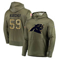 Seanshop C.Panthers #59 Luke Kuechly Player Olive Salute to Service Hoodies Stitched Jerseys