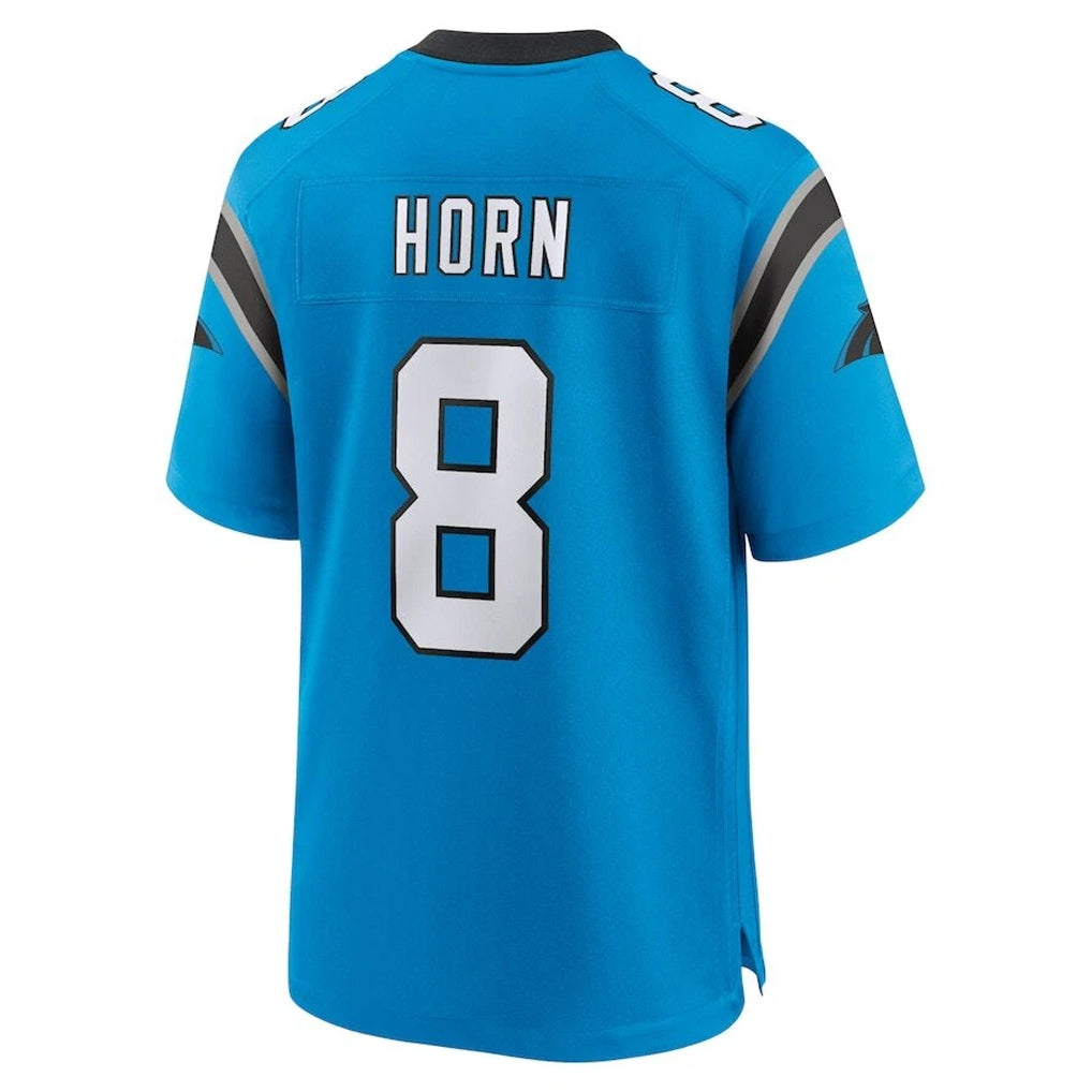 Seanshop C.Panthers #8 Jaycee Horn Player Blue Home Game Stitched Jerseys