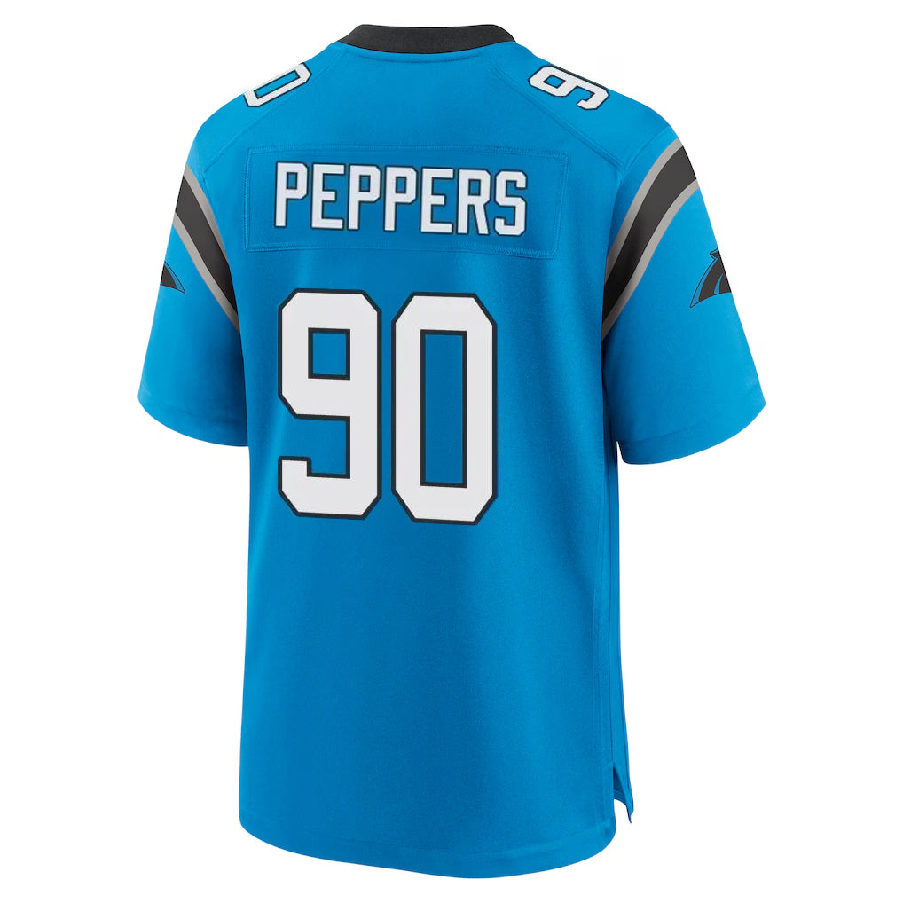 Seanshop C.Panthers #90 Julius Peppers Player Blue Home Game Stitched Jerseys