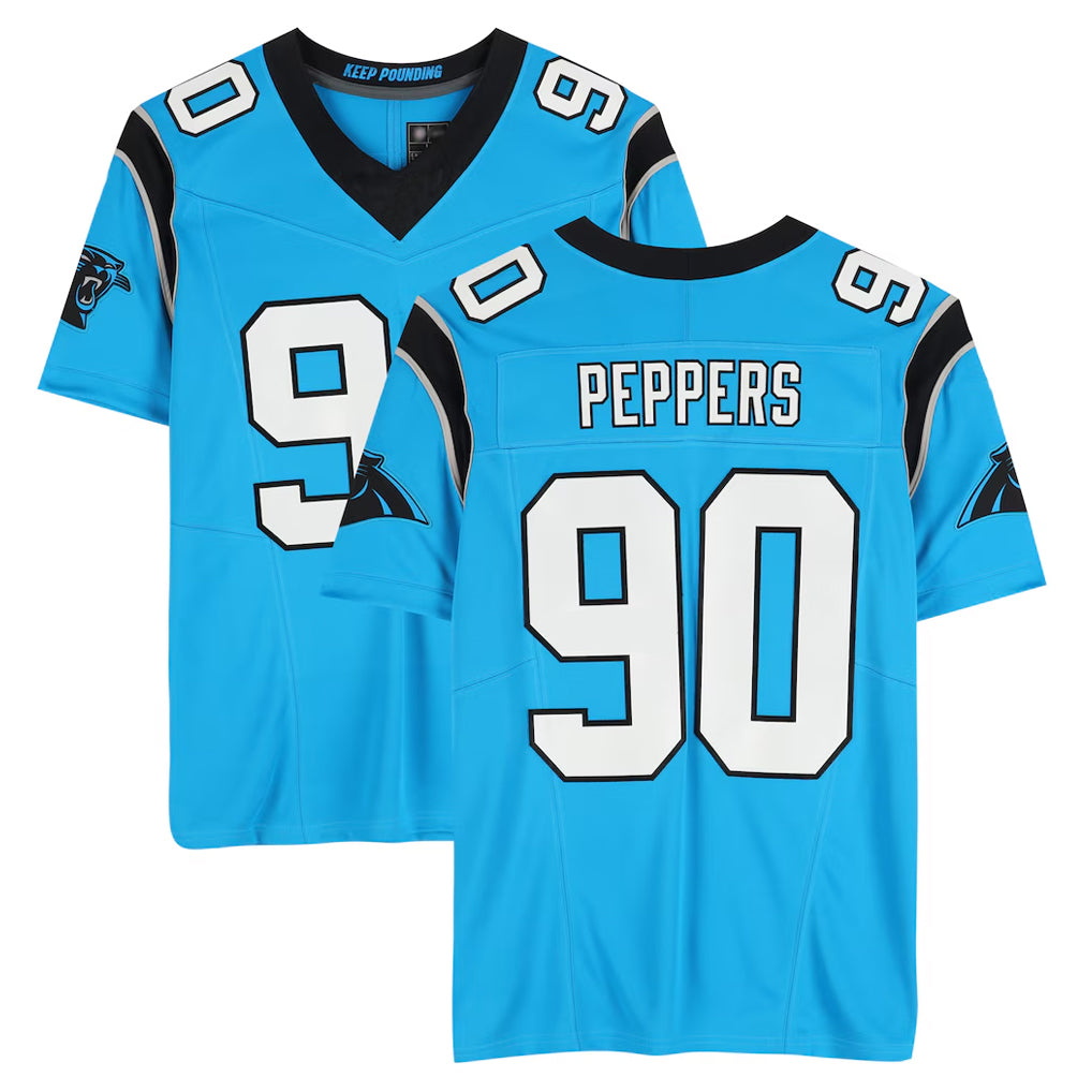 Seanshop C.Panthers #90 Julius Peppers Player Blue Mitchell & Ness Legacy Replica Stitched Jerseys