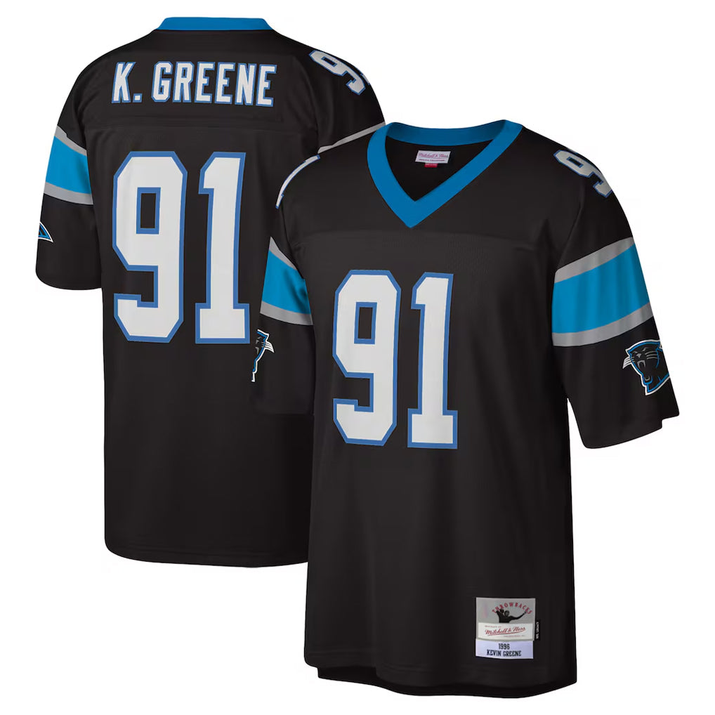 Seanshop C.Panthers #91 Kevin Greene Player Black Mitchell & Ness Legacy Replica Stitched Jerseys
