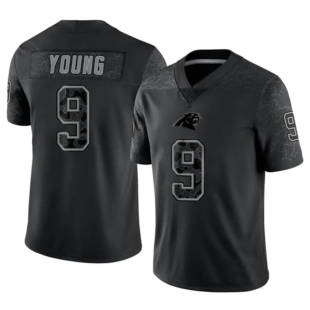 Seanshop C.Panthers #9 Bryce Young Player Black REFLECTIVE Limited Game Stitched Jerseys