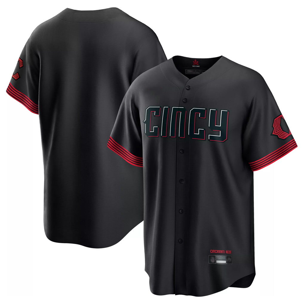 Seanshop C.Reds Black City Connect Home Game Blank Player Stitched Jerseys