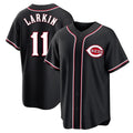 Seanshop C.Reds #11 Barry Larkin Player Black Fashion Out Home Game Stitched Jerseys
