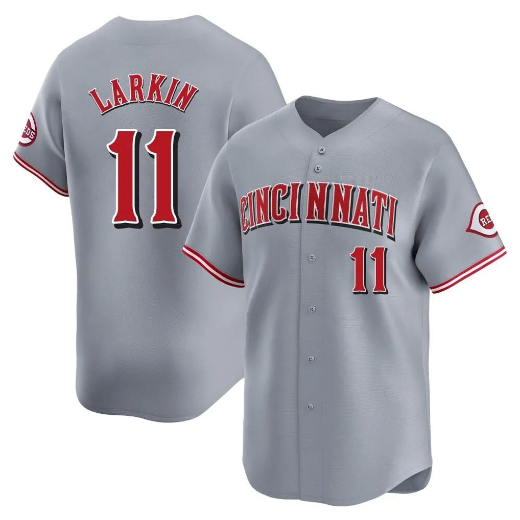 Seanshop C.Reds #11 Barry Larkin Player Gray Home Limited Stitched Jerseys