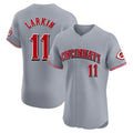 Seanshop C.Reds #11 Barry Larkin Player Gray Limited Elite Home Stitched Jerseys