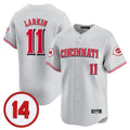 Seanshop C.Reds #11 Barry Larkin Player Gray Vapor Premier Limited Home Stitched Jerseys