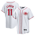 Seanshop C.Reds #11 Barry Larkin Player White Game Home Stitched Jerseys