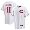 Seanshop C.Reds #11 Barry Larkin Player White Home Game Stitched Jerseys