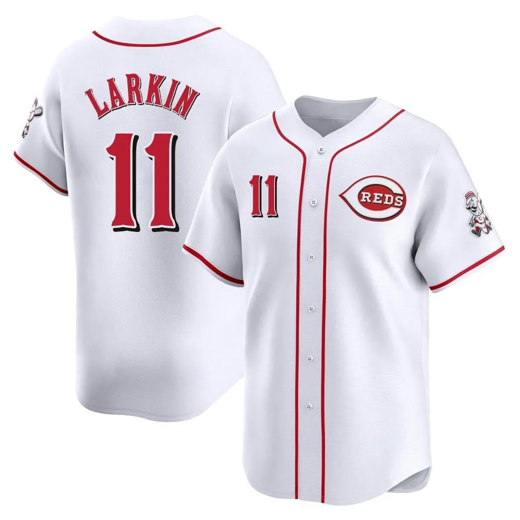 Seanshop C.Reds #11 Barry Larkin Player White Home Limited Stitched Jerseys