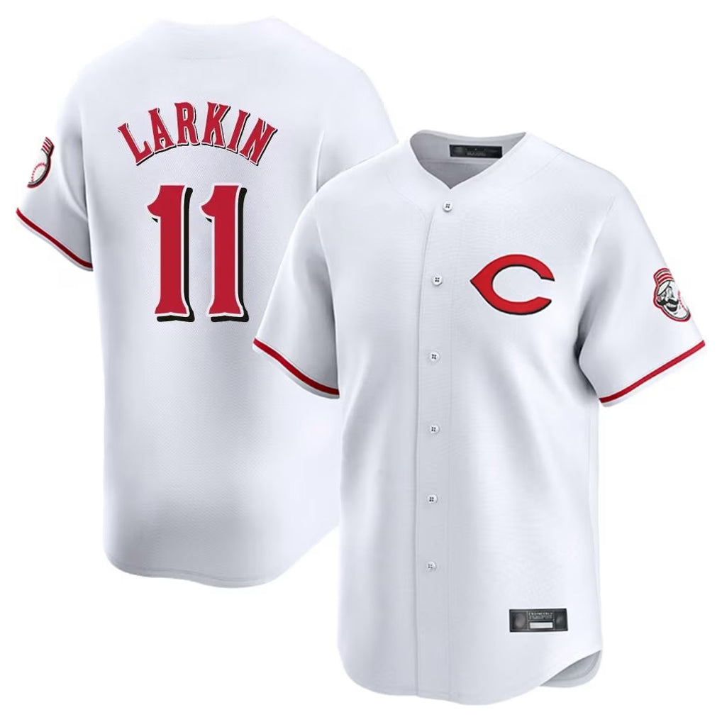 Seanshop C.Reds #11 Barry Larkin Player White Limited Home Stitched Jerseys