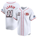 Seanshop C.Reds #11 Barry Larkin Player White Speedway Classic Home Limited Stitched Jerseys