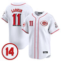 Seanshop C.Reds #11 Barry Larkin Player White Vapor Premier Limited Home Stitched Jerseys
