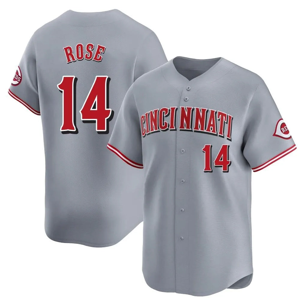 Seanshop C.Reds #14 Pete Rose Player Gray Home Limited Stitched Jerseys