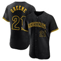 Seanshop C.Reds #21 Hunter Greene Player Black Snake Skin City Limited Elite Home Stitched Jerseys